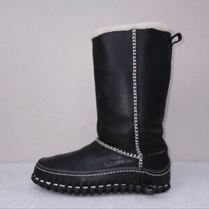 NIKE ACG Valenka Puddle Proof Black Leather/Fleece Boots Size 7